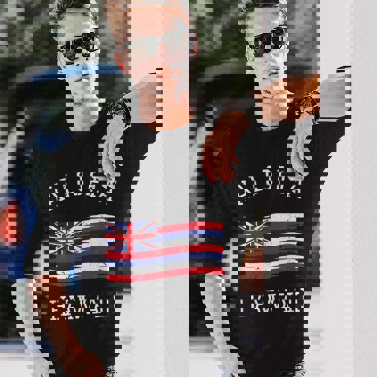 ヴィンテージ アロハ州 ハワイ国旗 ハワイアン 旗 メンズ レディース 長袖Tシャツ 彼への贈り物