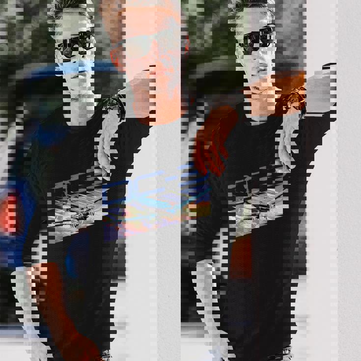 ヴィンテージ エアライン Dc-3 飛行機 長袖Tシャツ 彼への贈り物