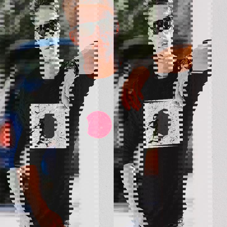 ヴィンテージ 野球 試合 リーグ 日本国旗 代表 選手 長袖Tシャツ 彼への贈り物