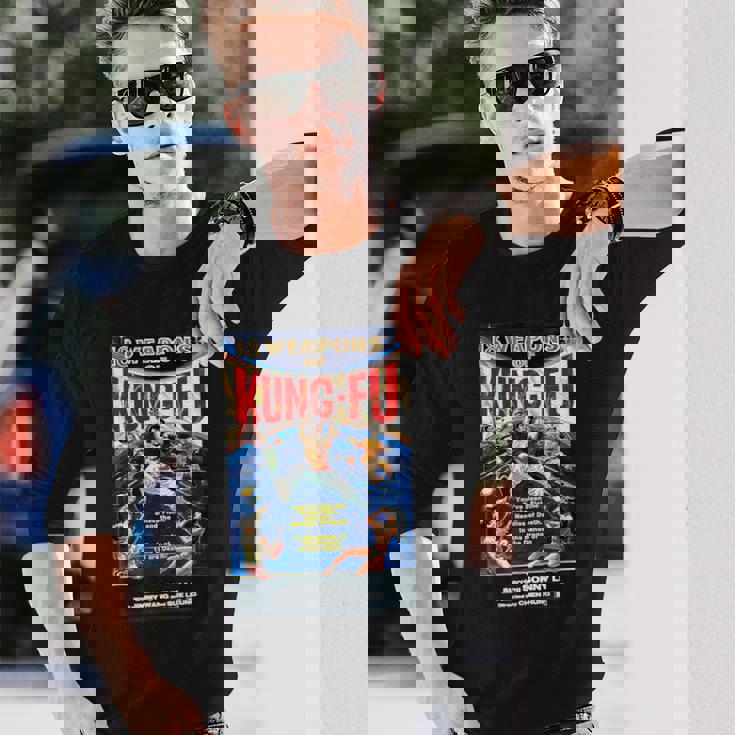 ヴィンテージカンフー格闘技映画レトロギフト 長袖Tシャツ 彼への贈り物