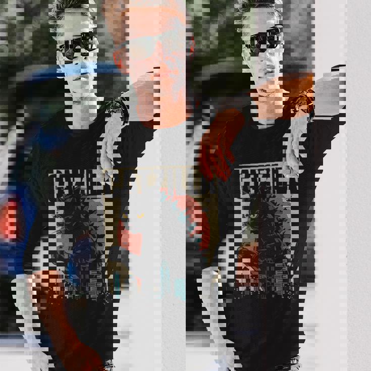 ヴィンテージキャットジラtシャツ 面白い子猫と猫 長袖Tシャツ 彼への贈り物