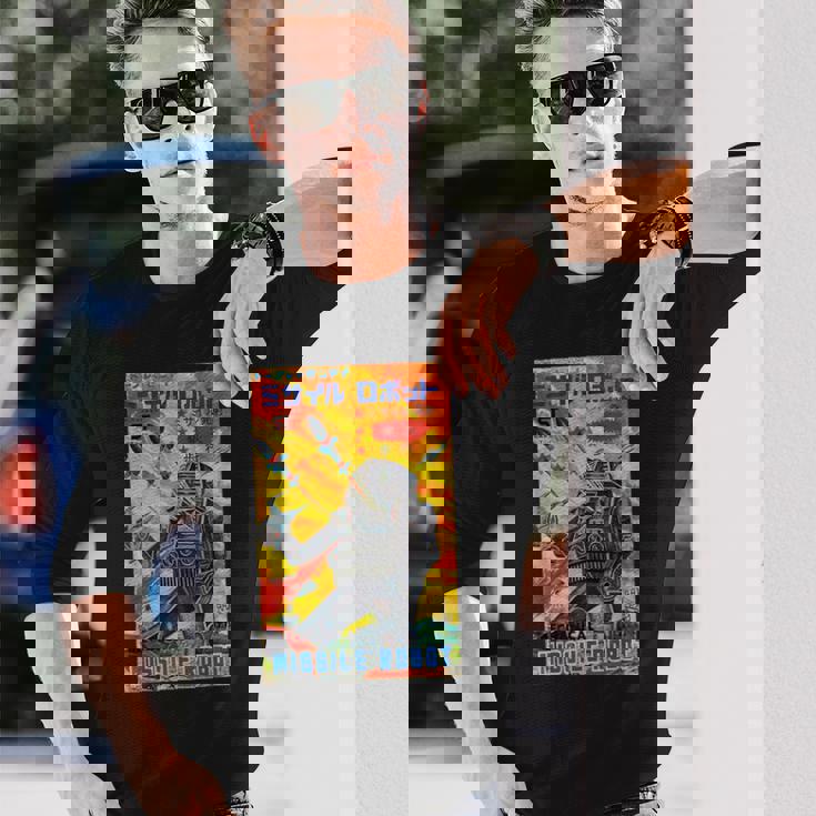 ヴィンテージグラフィック ミサイルロボット 日本のレトロオールドトイアニメ 長袖Tシャツ 彼への贈り物