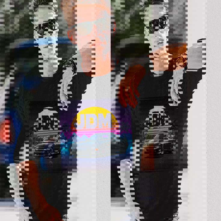 ヴェイパーウェーブ レトロ サンセット Jdm レジェンドカー 日本国内市場 長袖tシャツ 長袖Tシャツ 彼への贈り物