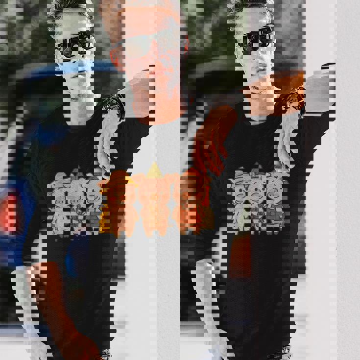 三匹の子ぶたのおとぎ話の絵本 長袖Tシャツ 彼への贈り物