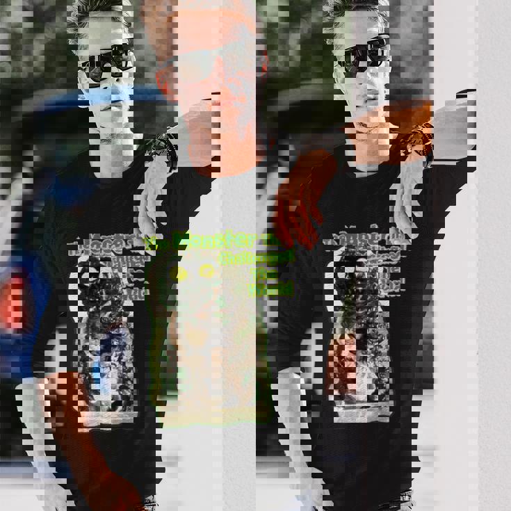 世界に挑んだヴィンテージクラシックホラーモンスター 長袖tシャツ 長袖Tシャツ 彼への贈り物