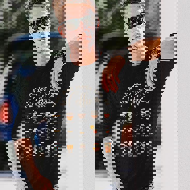 世界のコーヒーの種類 コーヒー 長袖Tシャツ 彼への贈り物