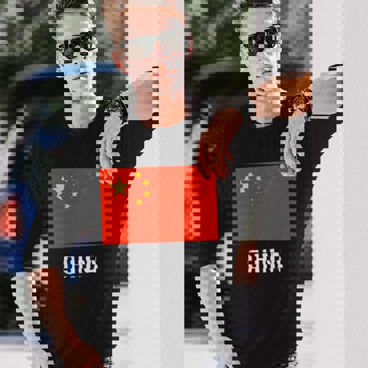 中国国旗シャツ 長袖Tシャツ 彼への贈り物