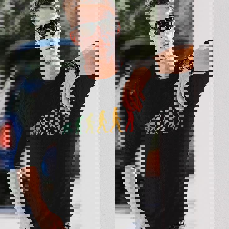 人類の進化 ネタ ゴルフ ゴルフ好き ゴルフファン ゴルファー おもしろ ゴルフ部 長袖Tシャツ 彼への贈り物