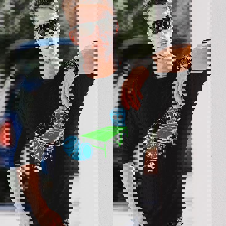 卓球 おもしろビール ピンポン 長袖Tシャツ 彼への贈り物