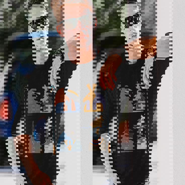 古代エジプトの神々 ファラオ神話 エジプトのピラミッド 長袖tシャツ 長袖Tシャツ 彼への贈り物