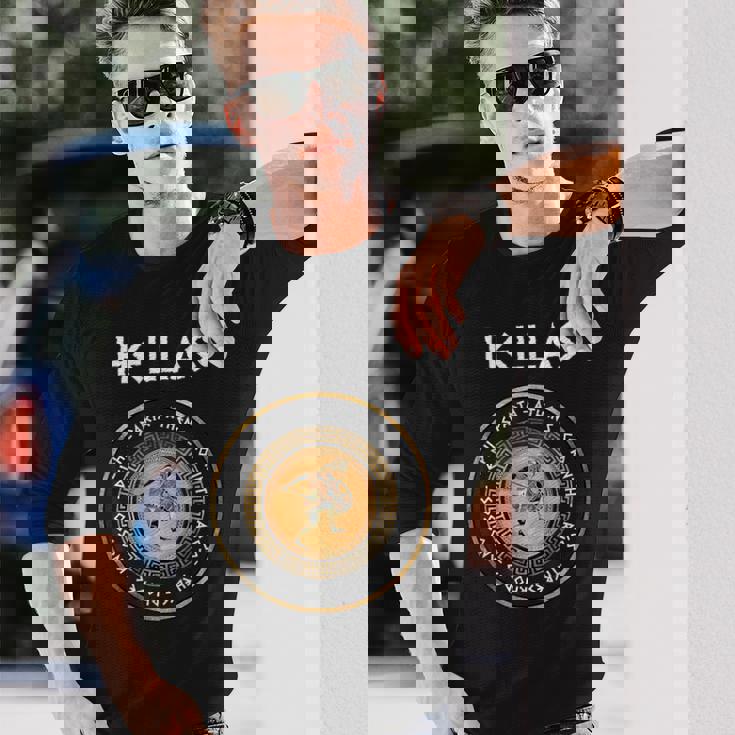 古代ギリシャの都市 スパルタ アテネ テーベ ギリシャ重装歩兵 長袖Tシャツ 彼への贈り物