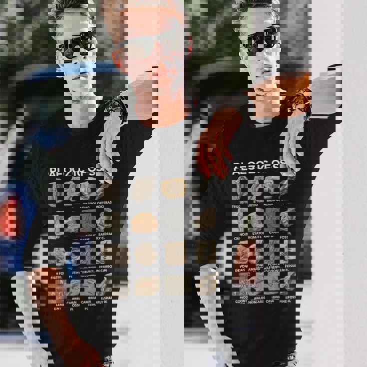 古生代化石チャート古生物学科学愛好家 長袖Tシャツ 彼への贈り物