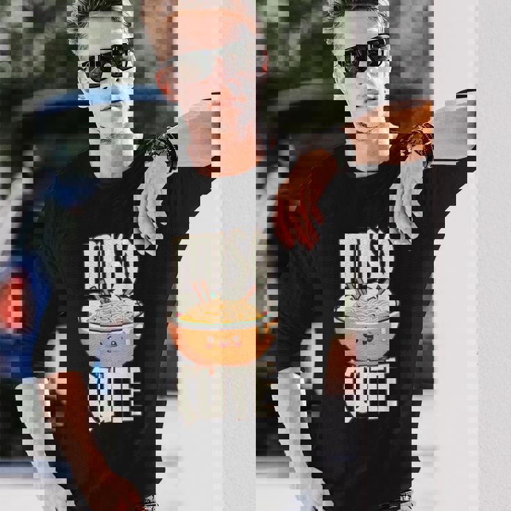 味噌 かわいい 和 ラーメン 味噌 長袖Tシャツ 彼への贈り物