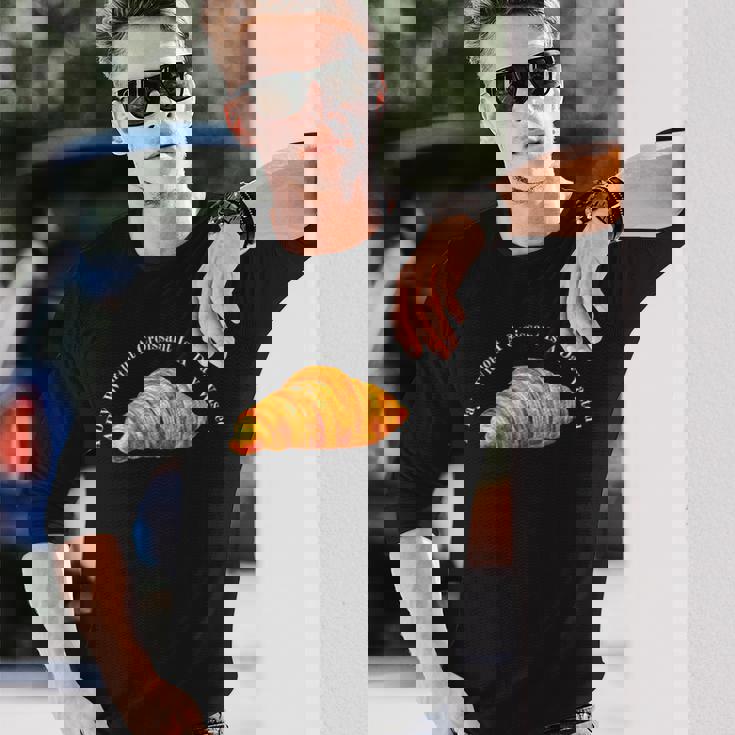 国立クロワッサンの日 長袖Tシャツ 彼への贈り物