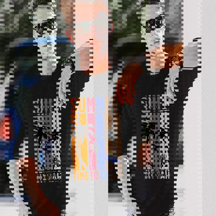 夏 Time To Beach クールバイブ 長袖Tシャツ 彼への贈り物