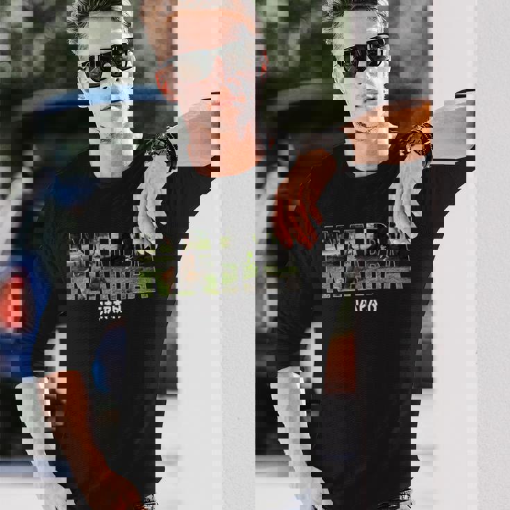 奈良県 Japan 日本の都市 奈良ヴィンテージ お土産 長袖Tシャツ 彼への贈り物