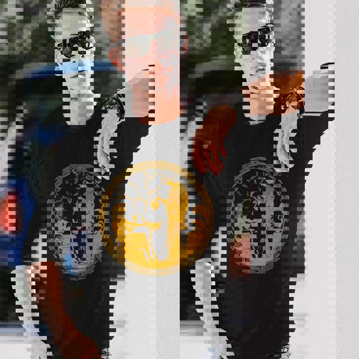 女神アテナと英雄ヘラクレス古代ギリシャ美術神話 長袖Tシャツ 彼への贈り物