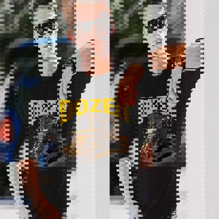 完璧な重機ブルドーザーtシャツ 長袖Tシャツ 彼への贈り物