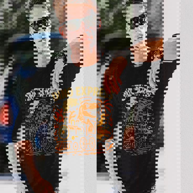 恐竜 エクスプレス 漫画 電車 恐竜 男の子 長袖Tシャツ 彼への贈り物