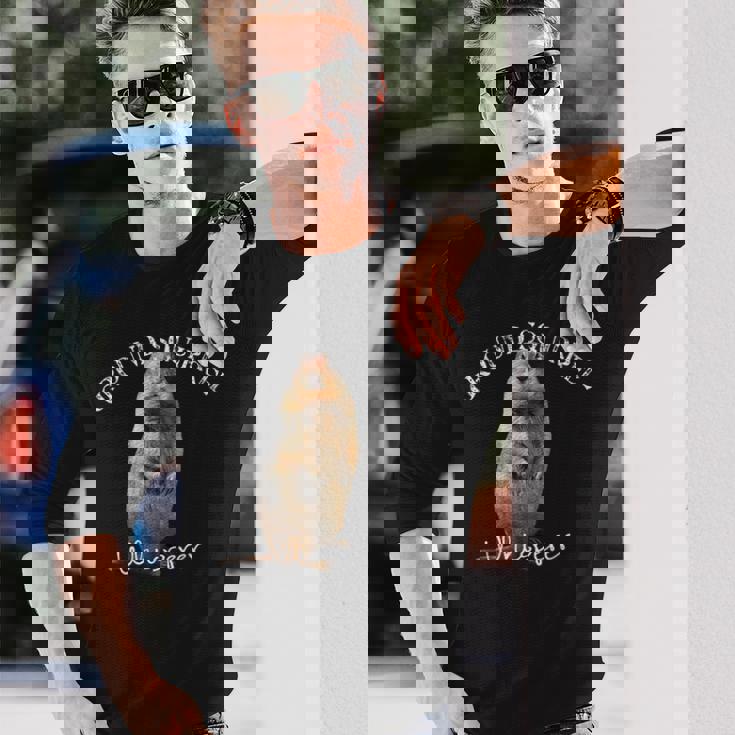 愉快なグラウンドリスウィスパーラー ギフト プレーリー ドッグ リス 長袖Tシャツ 彼への贈り物