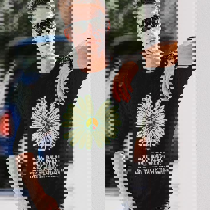 戦争なし、平和、反戦、戦争なし 長袖tシャツ 長袖Tシャツ 彼への贈り物