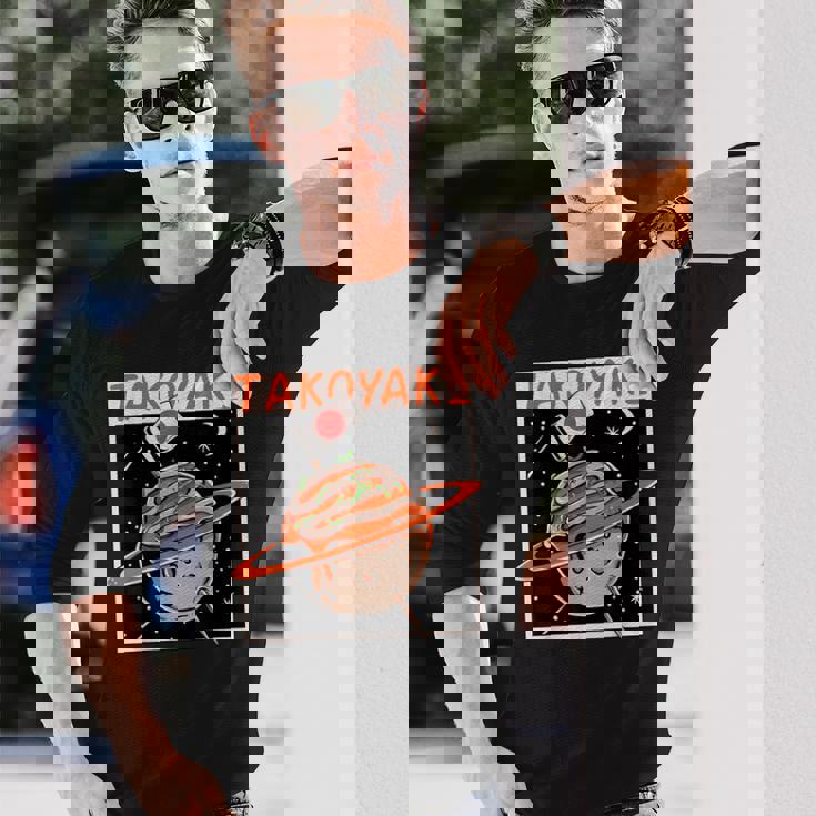 揚げたこボール 惑星 タコプラネット たこ焼き 長袖Tシャツ 彼への贈り物