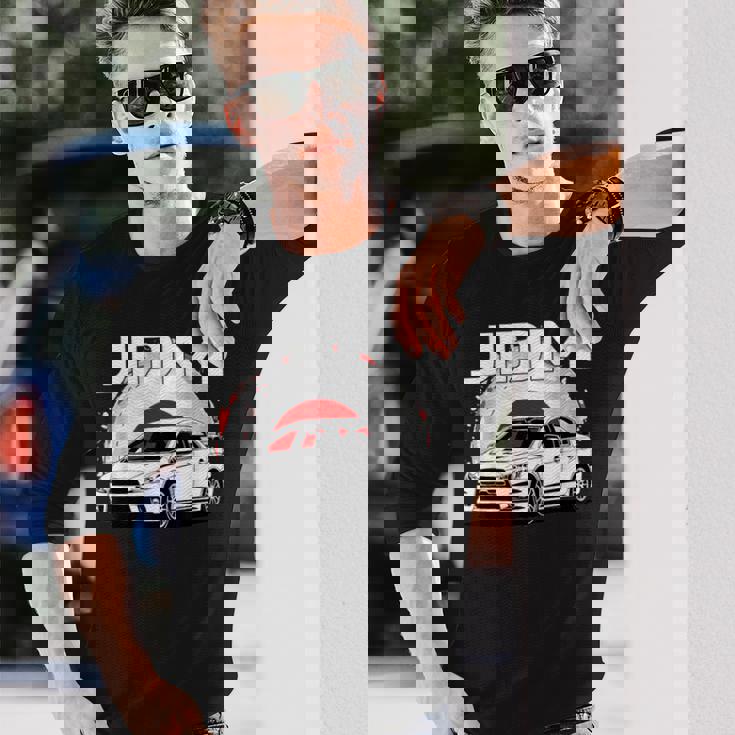 日の丸ラリーカー。日本国内市場の車。 Jdm 長袖Tシャツ 彼への贈り物