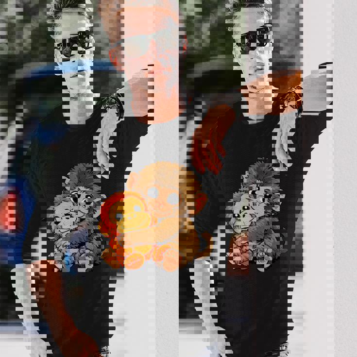 日本 かわいい 赤ちゃん モンキー パンチ ニホンザル パンチくん 長袖Tシャツ 彼への贈り物