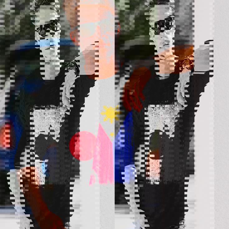 日本 フィリピン ハーフフラッグ 日本 フィリピン ジャージ 長袖Tシャツ 彼への贈り物