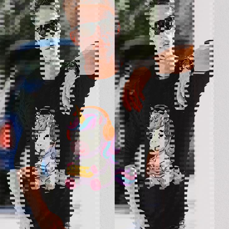 日本のユニコーン ゲーマー ヴィンテージ ゲーム レトロ ビデオゲーム 長袖Tシャツ 彼への贈り物