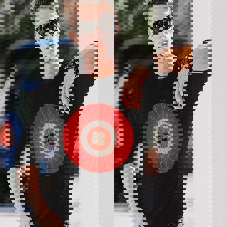 日本の伝統柄紅白傘 長袖Tシャツ 彼への贈り物