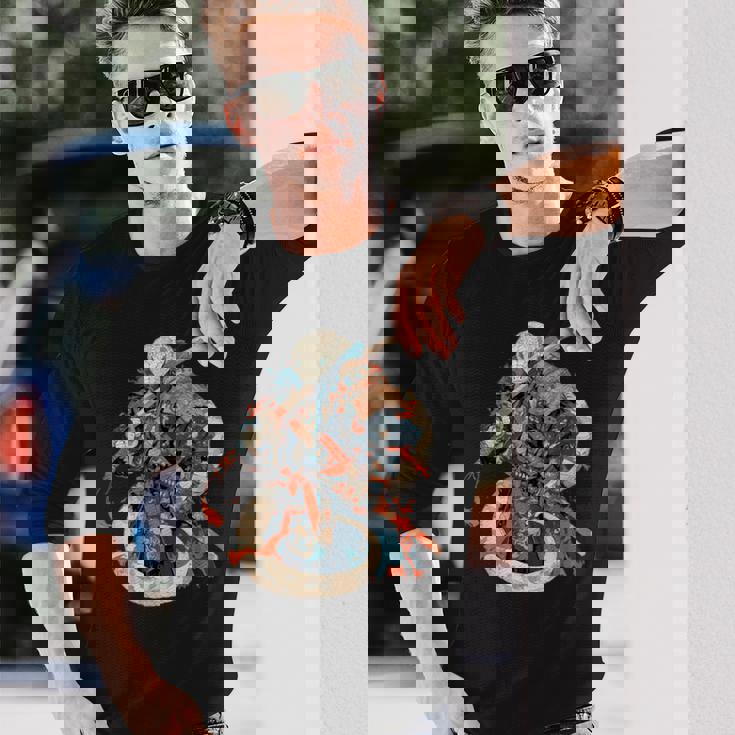 日本アート 蛇 忍者 浮世絵 アニメスタイル サムライスネーク 長袖Tシャツ 彼への贈り物