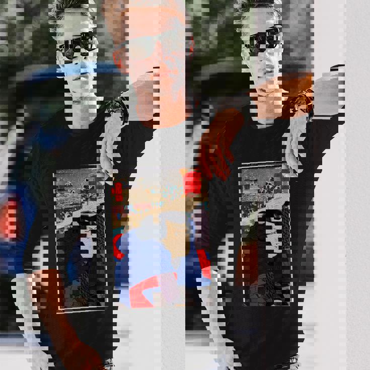 日本レトロアート 宮本武蔵 歌川国芳作 長袖Tシャツ 彼への贈り物