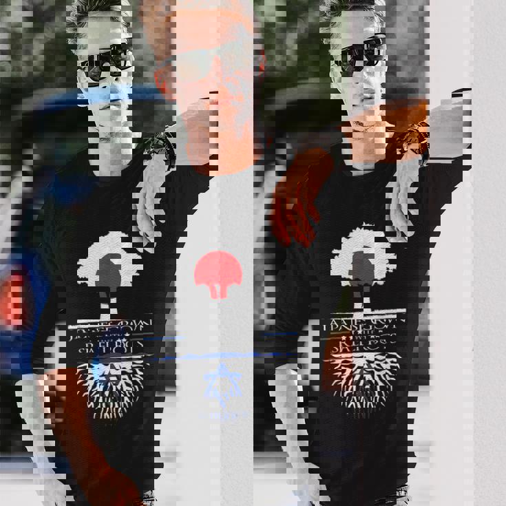 日本人が育てたイスラエルのルーツ 日本 イスラエル ユダヤ人移民 長袖Tシャツ 彼への贈り物