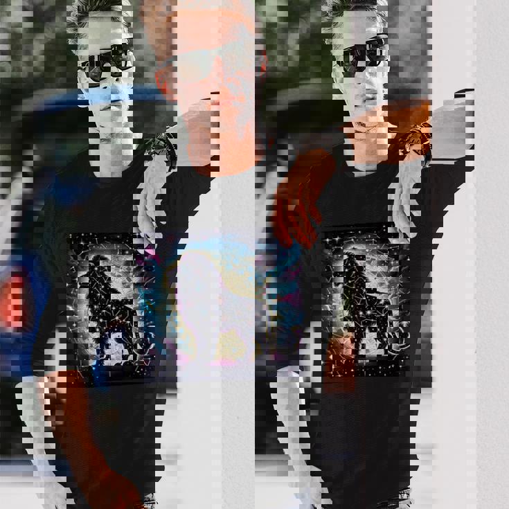 星柄 動物 天体 長袖Tシャツ 彼への贈り物