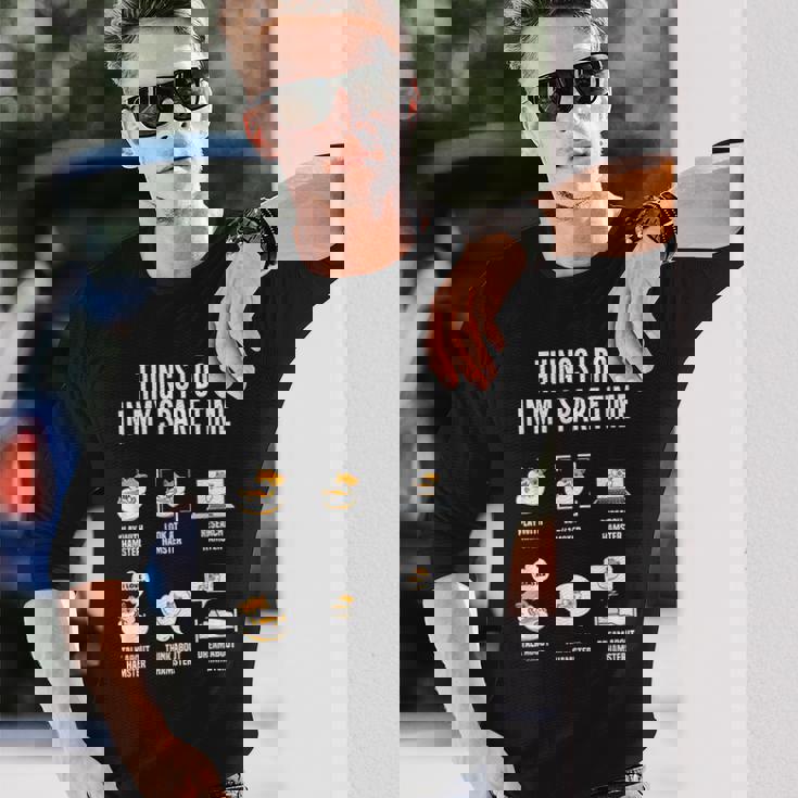 暇なときにすることハムスターおもしろいハムスター好き 長袖Tシャツ 彼への贈り物