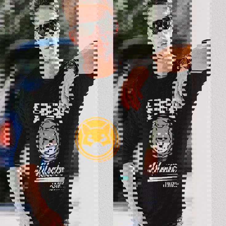 柴億万長者積載 おもしろトークンコイン 柴犬クリプト 長袖Tシャツ 彼への贈り物