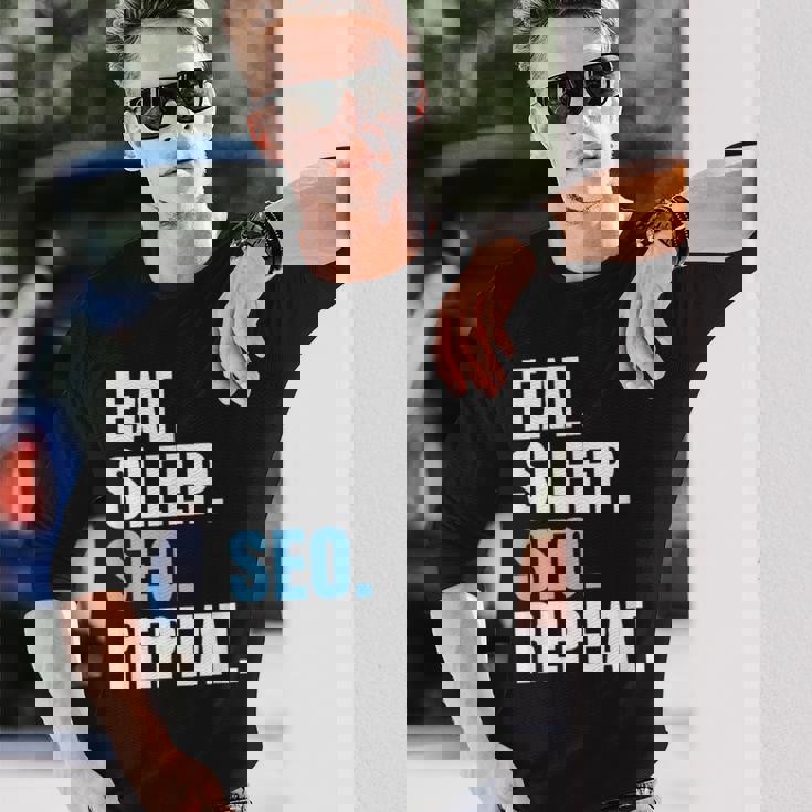 検索エンジン最適化 Eatleepeo Repeateo 長袖Tシャツ 彼への贈り物