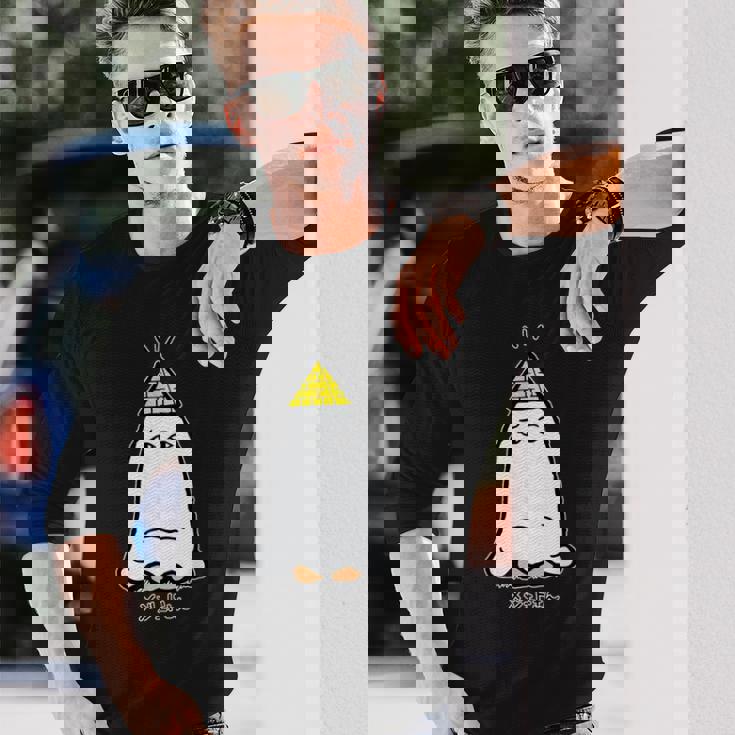 正座するメジェドさん 長袖Tシャツ 彼への贈り物