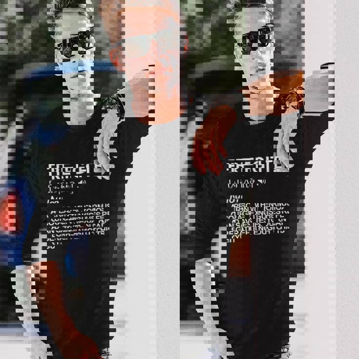 消防士の定義 長袖Tシャツ 彼への贈り物