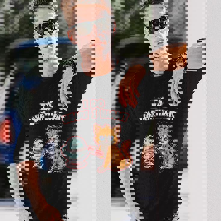 猫 デーモンコア 核 メンズ キッズ レディース おもしろサイエンス 長袖Tシャツ 彼への贈り物