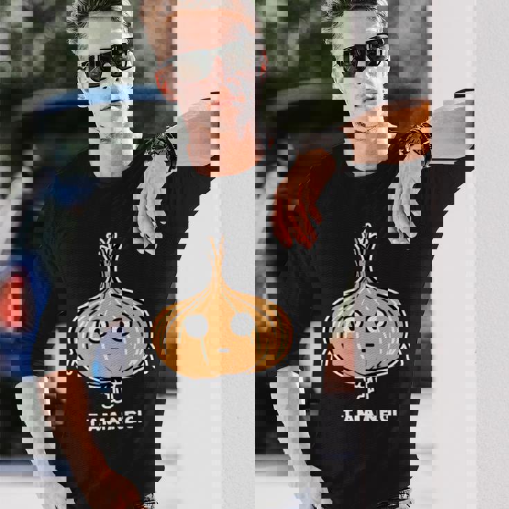 玉ねぎ 顔 イラスト かわいい おもしろ 面白い 簡単 シンプル ゆるい 野菜 長袖tシャツ 長袖Tシャツ 彼への贈り物