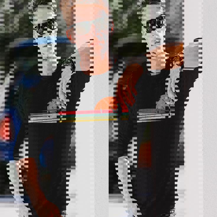 男 釣り サンセット レトロ アングリング フィッシャーマン アングラー メンズ ギフト 長袖Tシャツ 彼への贈り物