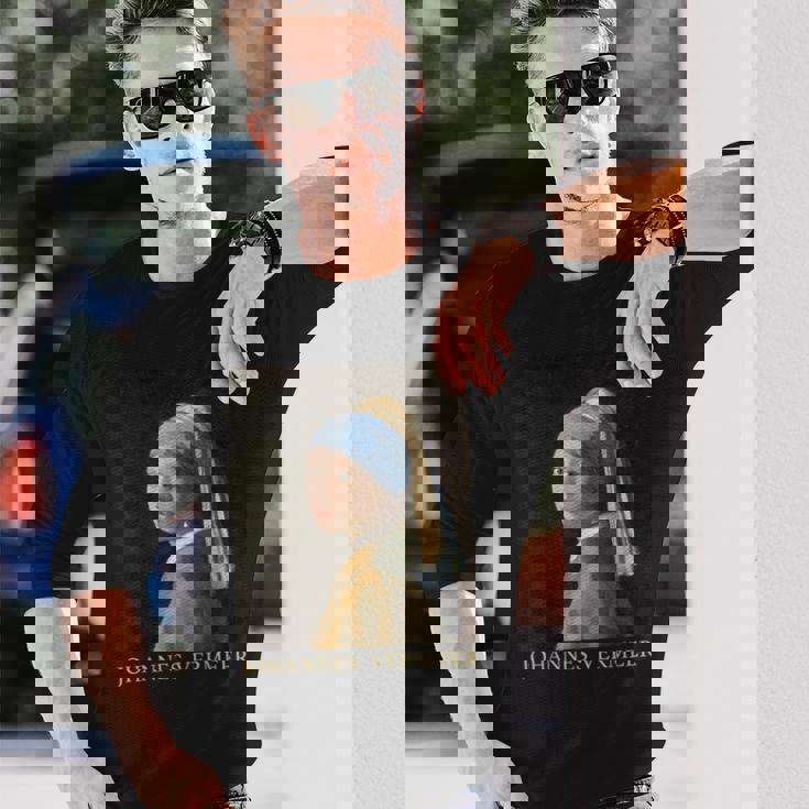 真珠の耳飾りの少女／フェルメール（記名）【世界の名画】Johannesermeer 美術館アート 長袖Tシャツ 彼への贈り物