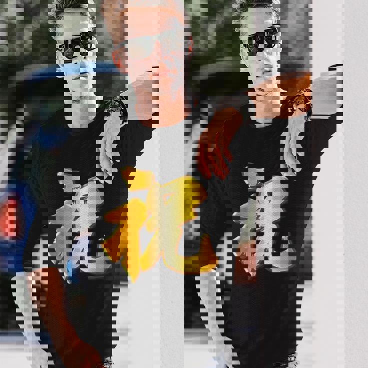 祝 いわい【フェイク 金プレート風 文字】お祝い 結婚式・誕生日 パーティ グッズ ゴールド 面白い 色 長袖Tシャツ 彼への贈り物