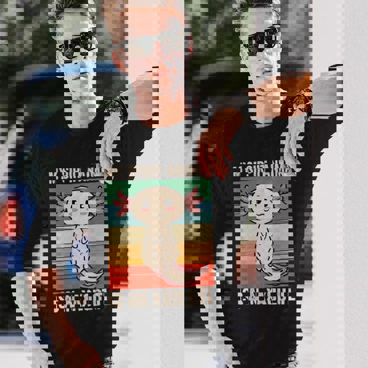 私のスピリットアニマルはウーパールーパーかわいいアホロートルキッズ 長袖Tシャツ 彼への贈り物