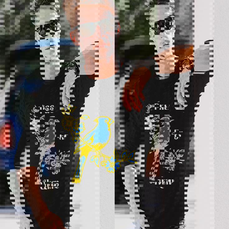 私はウクライナの旗と共に立つ ウクライナを支持する 長袖Tシャツ 彼への贈り物