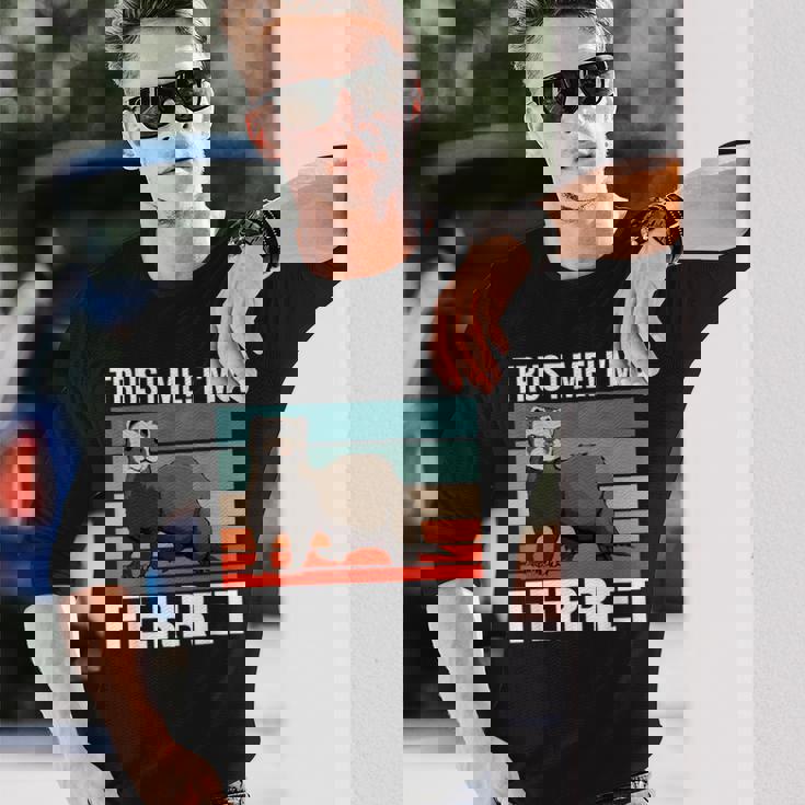 私はフェレット ハロウィン ペットオーナー フェレット 長袖Tシャツ 彼への贈り物