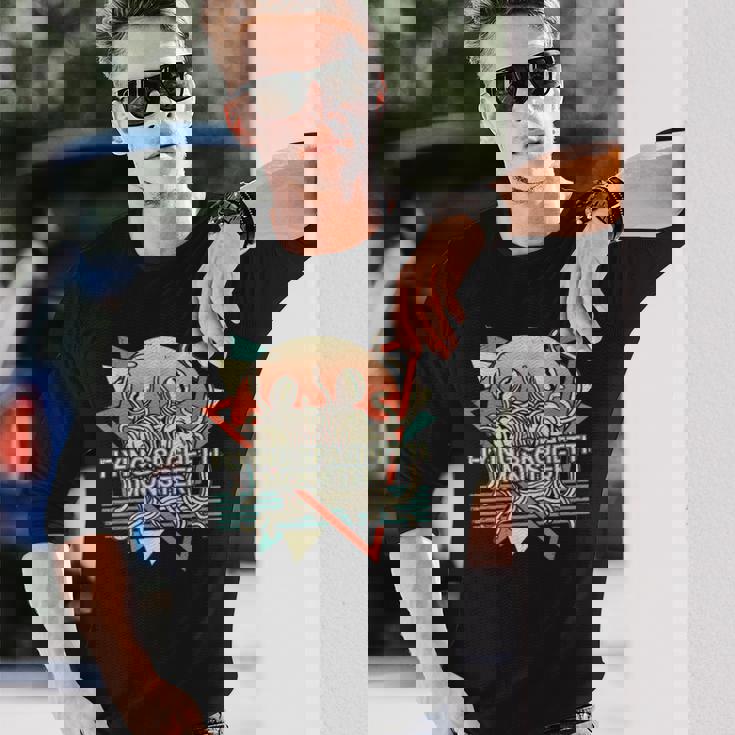 空飛ぶスパゲッティモンスター Fsm パスタファリアンレトロ 長袖Tシャツ 彼への贈り物