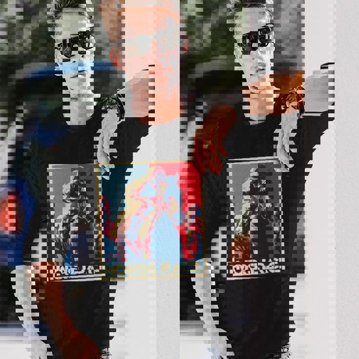 競馬 馬tシャツ ウマ レース 馬 乗馬 面白いtシャツ 文字入り メンズ おもしろグッズ ネタ 大人 男性 長袖tシャツ 長袖Tシャツ 彼への贈り物